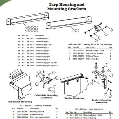 Aero Easy Cover Tarp Housing Part Numbers