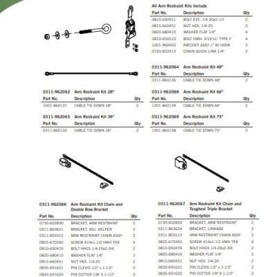 Aero Swing Arm Restraint Kits