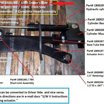 Donovan | PN: 1800286, Backhoe Actuator Head Assembly - Left Hinge