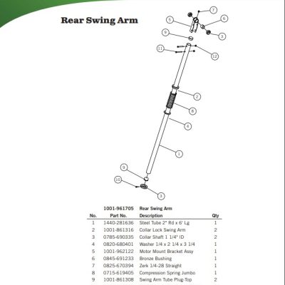 Aero SK2 Rear Swing Arm Assembly